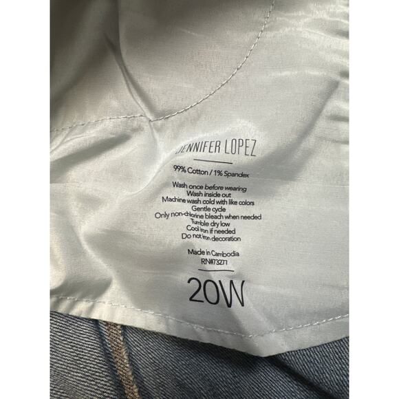 Jennifer Lopez Distressed Boyfriend Jeans Women's Size 20W Blue Denim - Picture 11 of 13